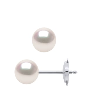 Akoya Parel Oorbellen Ronde 78mm 18K Yellow Gold