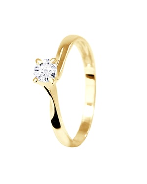 Solitaire Diamond 0,25 Cts 4 Claws White Gold 18 Karaat