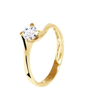 Solitaire Diamond 0,40 Cts 4 Claws Geel Goud 18 Karaat