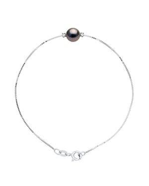 Diamond Bracelet 0060 Cts en Tahitian Pearl Ronde 8-9 mm 925