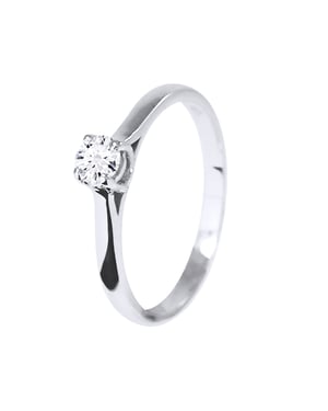 Solitaire Diamond 0,20 Cts 4 Claws White Gold 18 Karaat