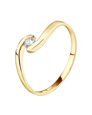 Diamond Solitaire 0080 Cts Geel Goud 18 Karaat