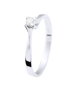 Solitaire Diamond 0,15 Cts 4 Claws White Gold 18 Karaat