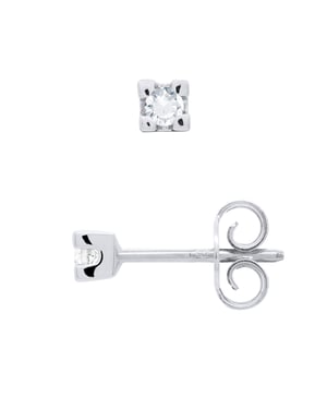 Diamanten oorknopjes 0,10 Cts White Gold