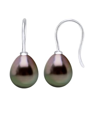 Oorbellen Hooks Tahitian Parels 8-9mm White Gold