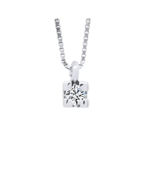 Ketting Diamond Solitaire 0,05 Cts White Gold