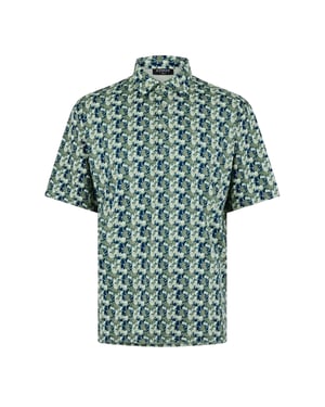 Farah Trawick geometrisch poloshirt voor heren (Frosty groen)