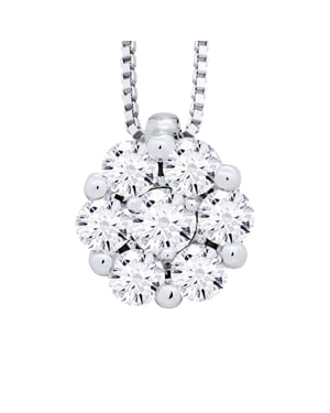 Diamonds kraag Solitaire 0,35 Cts Serti illusie 1,25 Cts White Gold