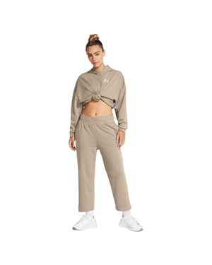 Under Armour Dames/Dames Rival Terry Joggers met wijde pijpen (Timber Wolf/Wit)