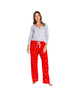 PJ Salvage Pyjama-broek voor dames met sterrenprint (Rood)