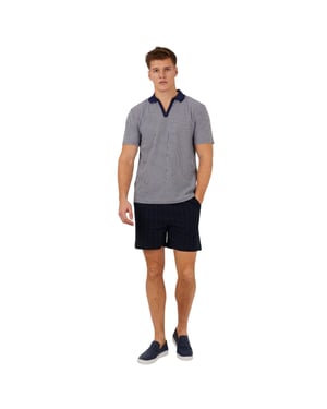 Brave Soul Heren Geweven Elastische Track Shorts (Marine)
