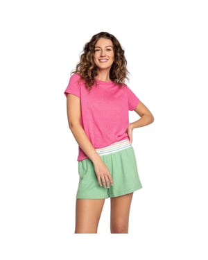 PJ Salvage Dames Verse & Fruitige Jerseystrepen Shorts (Groen)