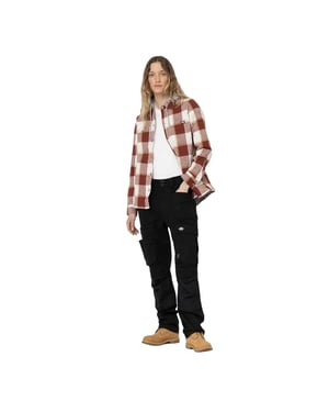Dickies Dames/Dames Flanellen Overhemd Jas (Baksteen)
