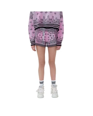 Amiri Dames/Dames Gebreide Bandana Basketbal Shorts (Roze/Zwart)