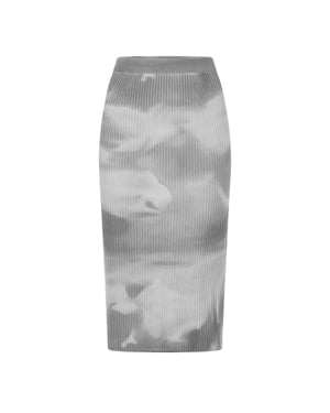 Diesel Dames Betty Tie-Dye slanke kokerrok van wolmix (Vorstgrijs)