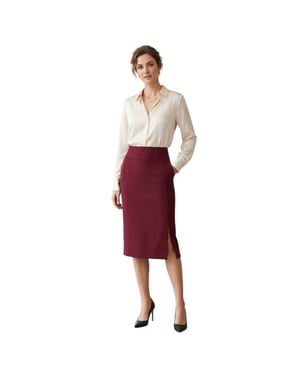 Boss Vizena-kokerrok voor dames (Donkerrood)