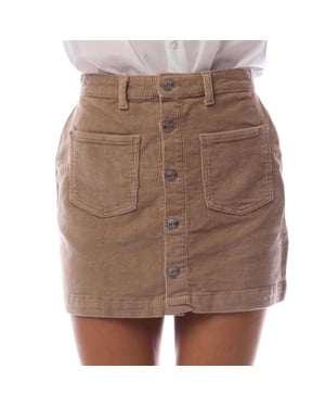 Only Geweldige corduroy minirok met hoge taille voor dames (Beige)