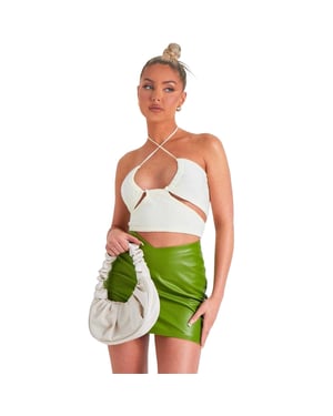 Missy Empire Dames/Dames minirok in imitatieleer (Groen)