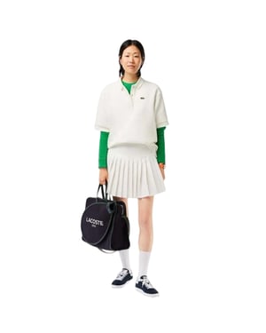 Lacoste Plissérok voor dames – Roland Garros-editie (Crème)