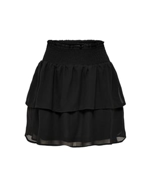 Only Gelaagde mini-rok met normale pasvorm voor dames (Zwart)