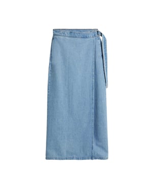 Levis Denim wikkelrok met kolomlijn voor dames (Blauw)