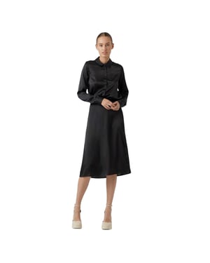 Vero Moda Dames/Dames Geweven Midi Rok (Zwart)