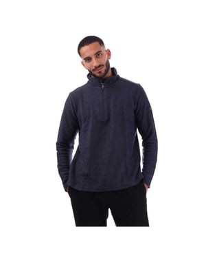 Trespass Heren Textured Knit Half Zip Fleece Top (Marine)