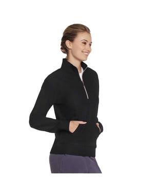 Skechers Dames/Dames GoLuxe geribbeld sweatshirt met kwart rits (Zwart)