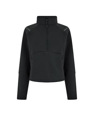 Under Armour Dames-sweatshirt met kwartritssluiting van Unstoppable-fleece, normale pasvorm (Zwart)