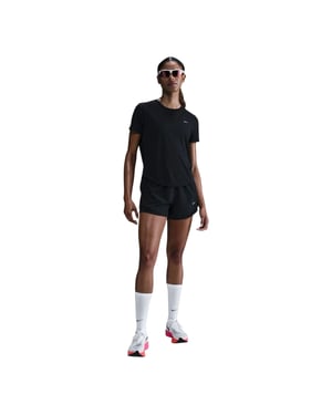 Nike Swoosh Dri-FIT-shirt voor dames (Zwart)