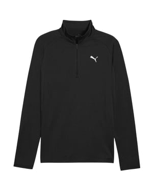 Puma Heren Performance-shirt met kwartritssluiting en lange mouwen (Zwart)