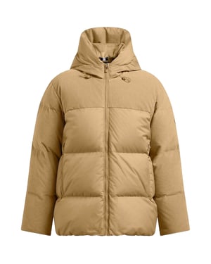 Under Armour Dames Limitless Ribfluwelen Gequilt Pufferjack (Bruin)