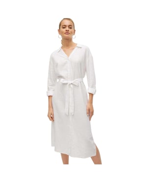 Vero Moda Linn midi-shirtjurk voor dames (Sneeuwwitje)