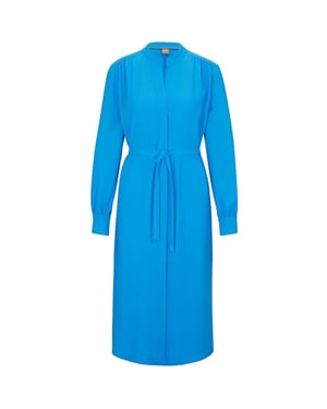 Boss Dibanorah midi-shirtjurk met V-hals en lange mouwen voor dames (Helder Blauw)