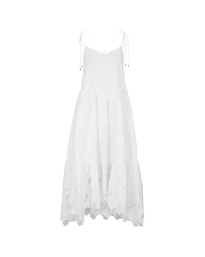 Boss Dames/Dames Broderie Maxi Dress (Witte afdrukken)