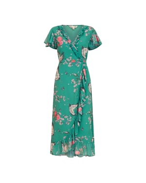 Yumi Crane-wikkeljurk met V-hals voor dames (Groen)