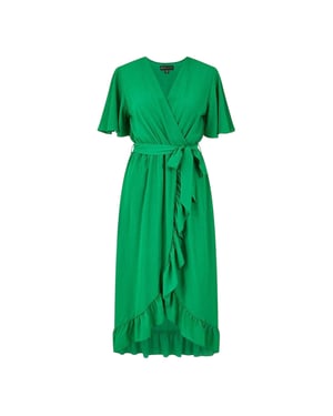 Mela London Flutter-wikkeljurk voor dames (Helder groen)
