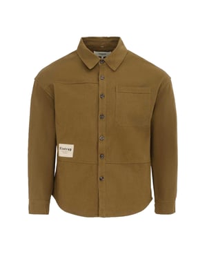 Firetrap Heren-shirt met logo, dik, met lange mouwen (Leger Khaki)