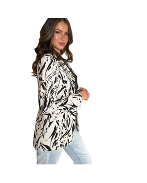 AX Paris Dames/Dames Brush Stroke Blazer (Crème/Zwart)