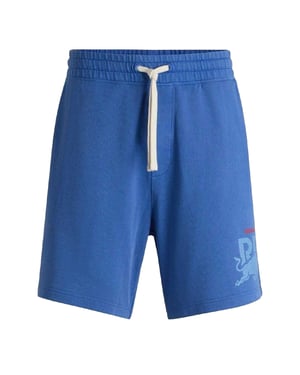 Hugo Heren Gewassen Elastische Taille Relaxed Fit Sweat Shorts (Medium Blauw)