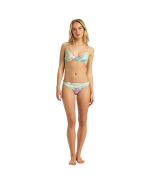 Roxy Dames/Dames Bikiniset met Bloemenpatroon Driehoekige cups (Groen)