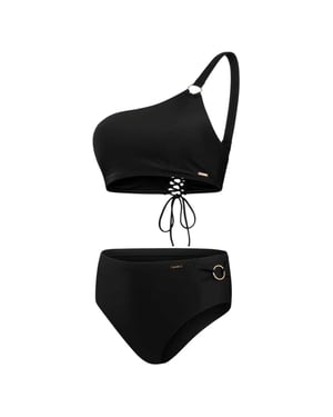 Speedo Dames/Dames Asymmetrisch Front Bikini Set (Zwart)
