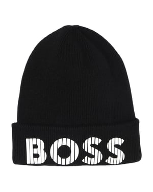Boss Beanie met letters voor kinderen (Zwart)