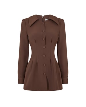 Odd Muse Mini-jurk van geplooid satijn voor dames (Bruin Roodachtig)
