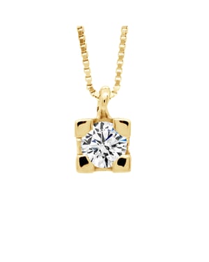 Ketting Diamond Solitaire 0,20 Cts White Gold