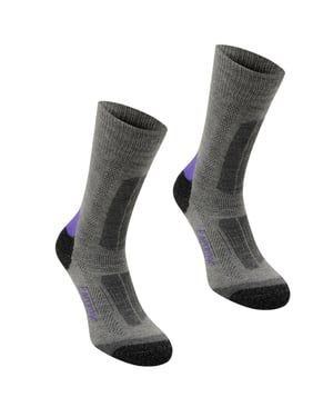 Karrimor Dames Wandelsokken (Set van 2) (Grijs/Paars)