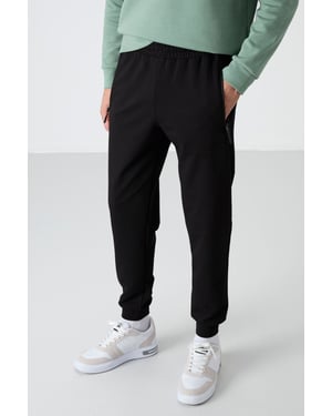 Heren Effen Pull-on Sweatpants Met Ritszak