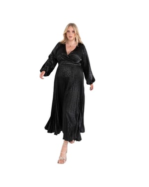 Lovedrobe Dames/Dames Satijnen Wikkeljurk (Zwart)
