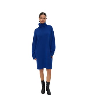 Vero Moda Gebreide jurk met col voor dames (Blauw)