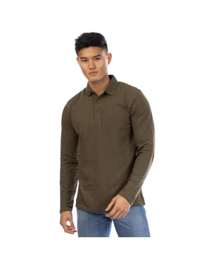 Peter Werth Noaks poloshirt met lange mouwen voor heren (Olijf)